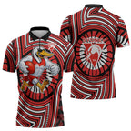 Sydney Swans Zipper Polo Shirt Indigenous Monochrome Dot Art Mascot Style