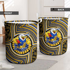 West Coast Eagles Laundry Basket Indigenous Monochrome Dot Art Mascot Style