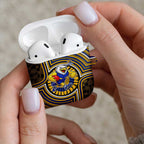 West Coast Eagles AirPods Case Indigenous Monochrome Dot Art Mascot Style