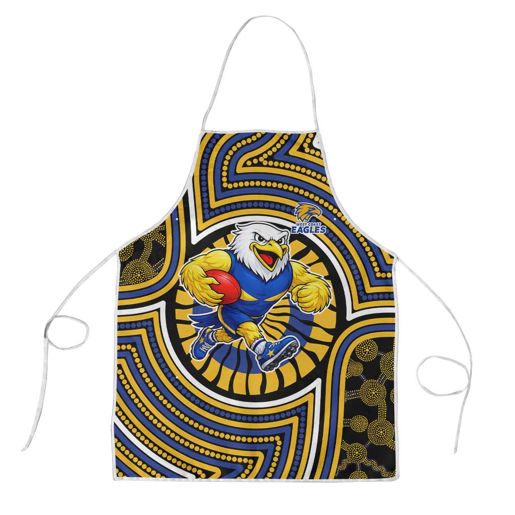 West Coast Eagles Apron Indigenous Monochrome Dot Art Mascot Style