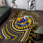 West Coast Eagles Area Rug Indigenous Monochrome Dot Art Mascot Style