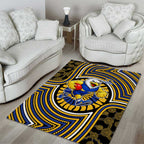 West Coast Eagles Area Rug Indigenous Monochrome Dot Art Mascot Style
