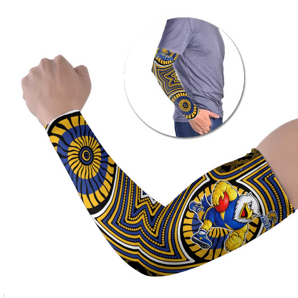 West Coast Eagles Arm Sleeves Indigenous Monochrome Dot Art Mascot Style