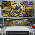 West Coast Eagles Auto Sun Shade Indigenous Monochrome Dot Art Mascot Style