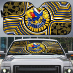 West Coast Eagles Auto Sun Shade Indigenous Monochrome Dot Art Mascot Style