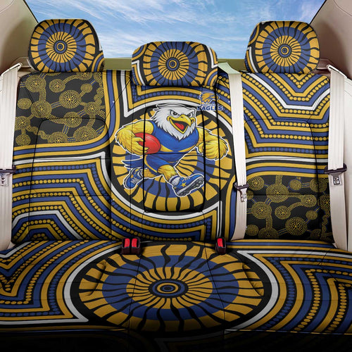 West Coast Eagles Back Car Seat Cover Indigenous Monochrome Dot Art Mascot Style