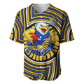 West Coast Eagles Baseball Jersey Indigenous Monochrome Dot Art Mascot Style