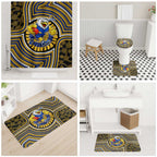 West Coast Eagles Bathroom Set Indigenous Monochrome Dot Art Mascot Style