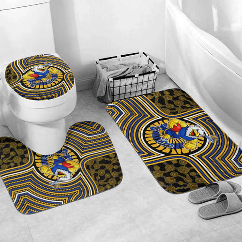 West Coast Eagles Bathroom Set Indigenous Monochrome Dot Art Mascot Style