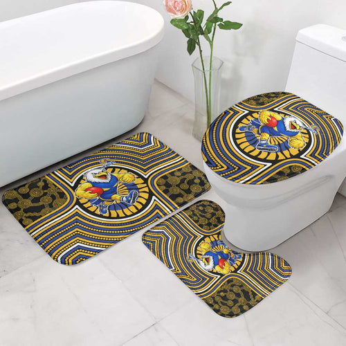 West Coast Eagles Bathroom Set Indigenous Monochrome Dot Art Mascot Style