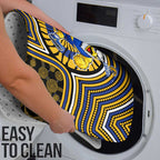 West Coast Eagles Bathroom Set Indigenous Monochrome Dot Art Mascot Style