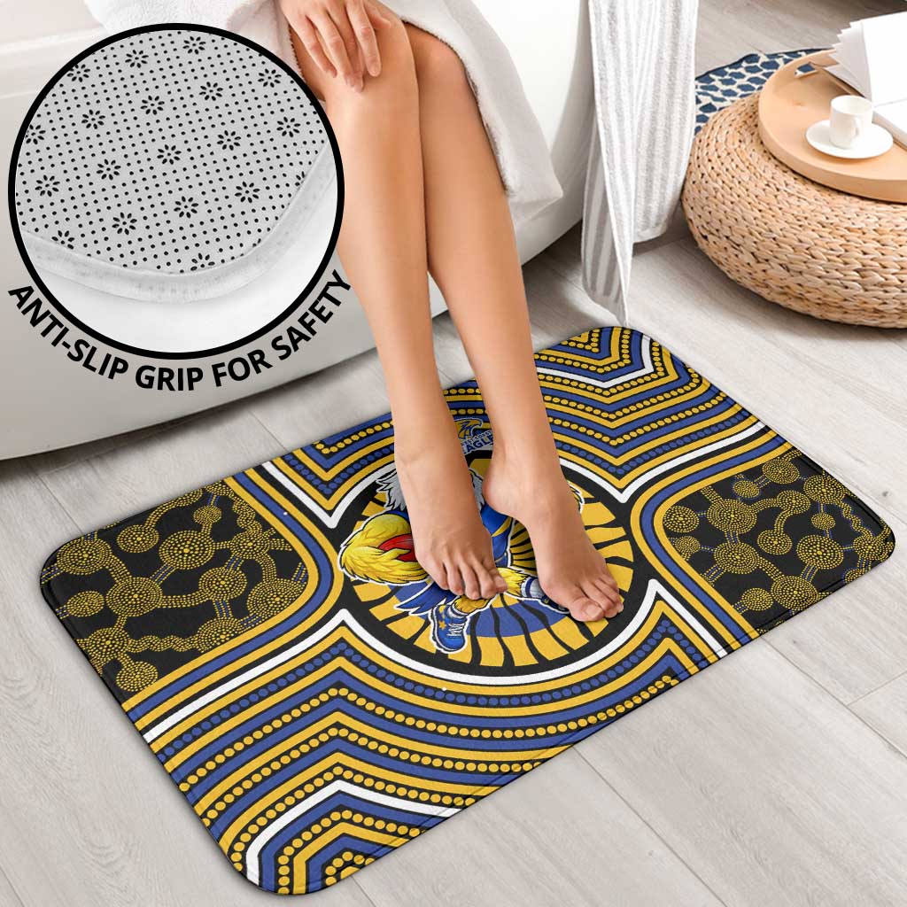 West Coast Eagles Bathroom Set Indigenous Monochrome Dot Art Mascot Style