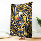 West Coast Eagles Blanket Indigenous Monochrome Dot Art Mascot Style