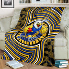 West Coast Eagles Blanket Indigenous Monochrome Dot Art Mascot Style