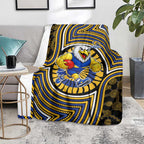 West Coast Eagles Blanket Indigenous Monochrome Dot Art Mascot Style