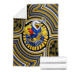 West Coast Eagles Blanket Indigenous Monochrome Dot Art Mascot Style