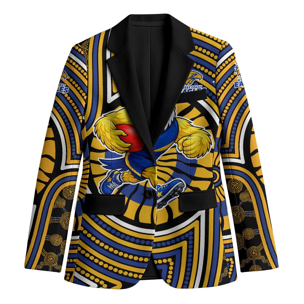 West Coast Eagles Blazer Indigenous Monochrome Dot Art Mascot Style