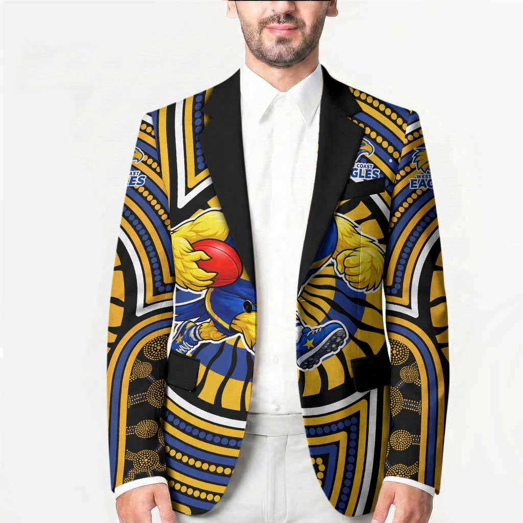 West Coast Eagles Blazer Indigenous Monochrome Dot Art Mascot Style