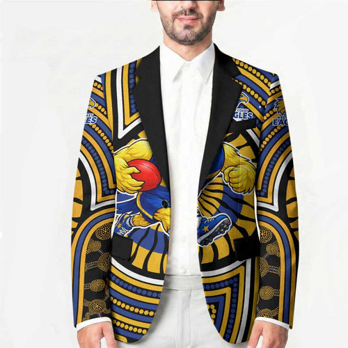West Coast Eagles Blazer Indigenous Monochrome Dot Art Mascot Style