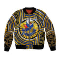 West Coast Eagles Bomber Jacket Indigenous Monochrome Dot Art Mascot Style
