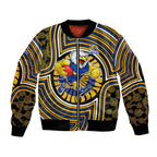 West Coast Eagles Bomber Jacket Indigenous Monochrome Dot Art Mascot Style