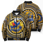 West Coast Eagles Bomber Puffer Jacket Indigenous Monochrome Dot Art Mascot Style