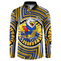 West Coast Eagles Button Sweatshirt Indigenous Monochrome Dot Art Mascot Style