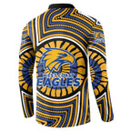 West Coast Eagles Button Sweatshirt Indigenous Monochrome Dot Art Mascot Style