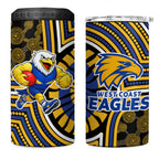 West Coast Eagles 4 in 1 Can Cooler Tumbler Indigenous Monochrome Dot Art Mascot Style