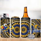 West Coast Eagles 4 in 1 Can Cooler Tumbler Indigenous Monochrome Dot Art Mascot Style