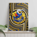 West Coast Eagles Canvas Wall Art Indigenous Monochrome Dot Art Mascot Style