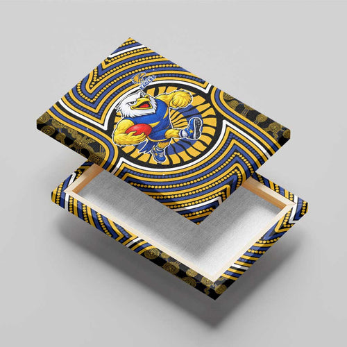 West Coast Eagles Canvas Wall Art Indigenous Monochrome Dot Art Mascot Style