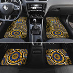 West Coast Eagles Car Mats Indigenous Monochrome Dot Art Mascot Style