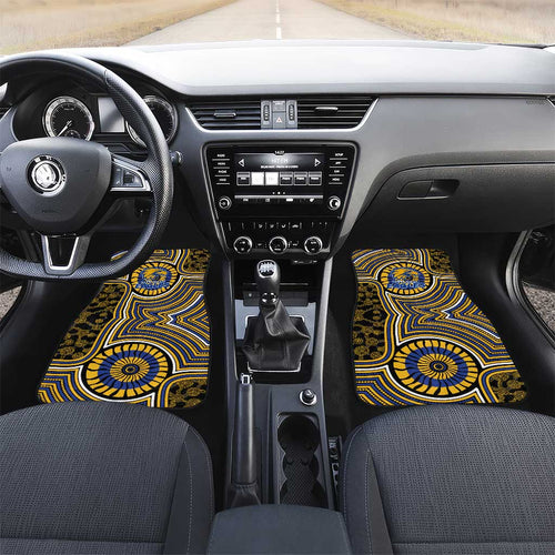 West Coast Eagles Car Mats Indigenous Monochrome Dot Art Mascot Style