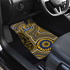 West Coast Eagles Car Mats Indigenous Monochrome Dot Art Mascot Style