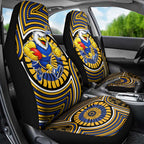 West Coast Eagles Car Seat Cover Indigenous Monochrome Dot Art Mascot Style