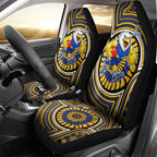 West Coast Eagles Car Seat Cover Indigenous Monochrome Dot Art Mascot Style