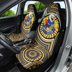 West Coast Eagles Car Seat Cover Indigenous Monochrome Dot Art Mascot Style