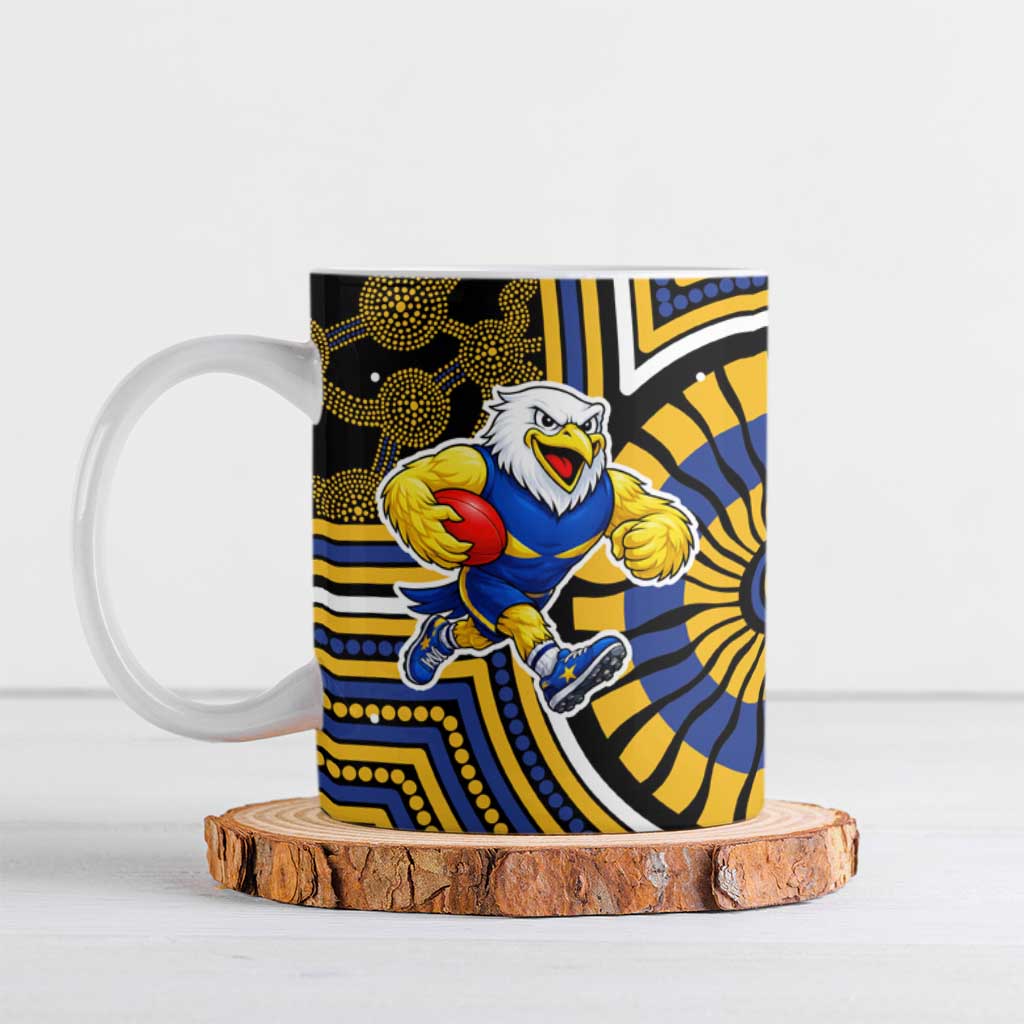 West Coast Eagles Ceramic Mug Indigenous Monochrome Dot Art Mascot Style