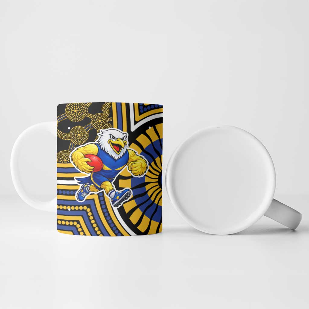 West Coast Eagles Ceramic Mug Indigenous Monochrome Dot Art Mascot Style