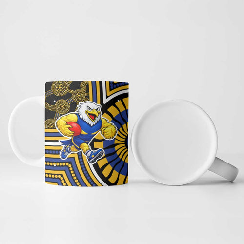 West Coast Eagles Ceramic Mug Indigenous Monochrome Dot Art Mascot Style