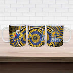West Coast Eagles Ceramic Mug Indigenous Monochrome Dot Art Mascot Style