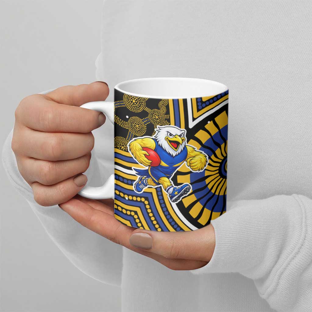 West Coast Eagles Ceramic Mug Indigenous Monochrome Dot Art Mascot Style