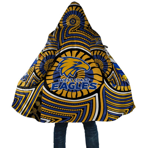 West Coast Eagles Cloak Indigenous Monochrome Dot Art Mascot Style