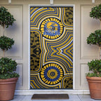 West Coast Eagles Door Cover Indigenous Monochrome Dot Art Mascot Style