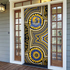 West Coast Eagles Door Cover Indigenous Monochrome Dot Art Mascot Style