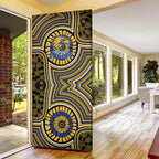 West Coast Eagles Door Cover Indigenous Monochrome Dot Art Mascot Style