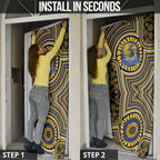 West Coast Eagles Door Cover Indigenous Monochrome Dot Art Mascot Style