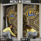 West Coast Eagles Door Cover Indigenous Monochrome Dot Art Mascot Style