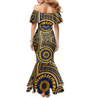 West Coast Eagles Family Matching Mermaid Dress and Hawaiian Shirt Indigenous Monochrome Dot Art Mascot Style